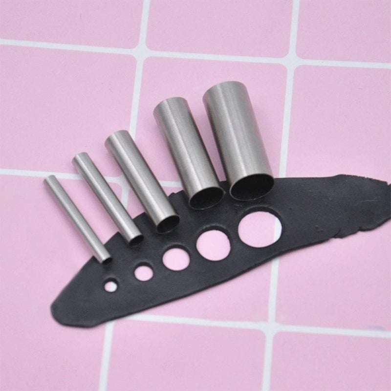 Vidillo Clay Cutters,7Pcs Hole Hollow Punch Cutter Set Stainless Steel Indentation Round Circle Shape Cutters Mold Ceramics Dotting Baking Mold Cutter Punch Tools for Clay Pottery Craft with Storage Case(B2) - Image 3